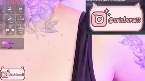 Snapshot of aria_bursett chatting on October 8, 4:55 pm Aria online show from October 8, 4:55 pm